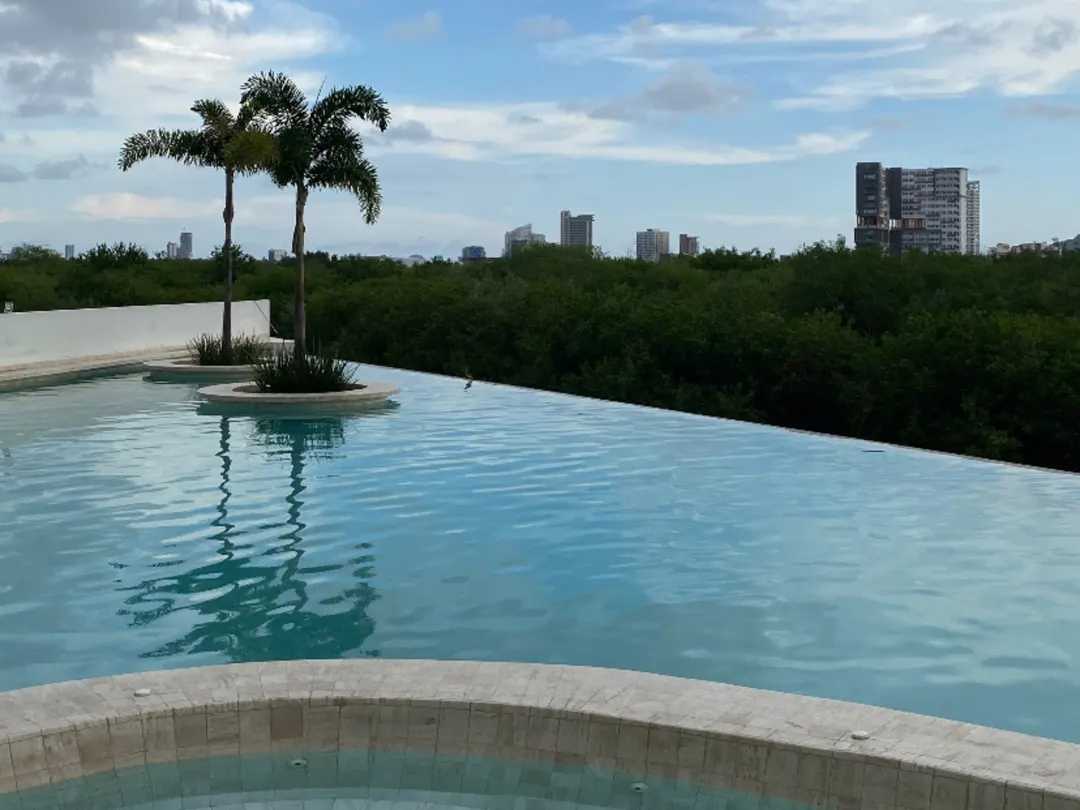 alberca con vista departamento renta marina