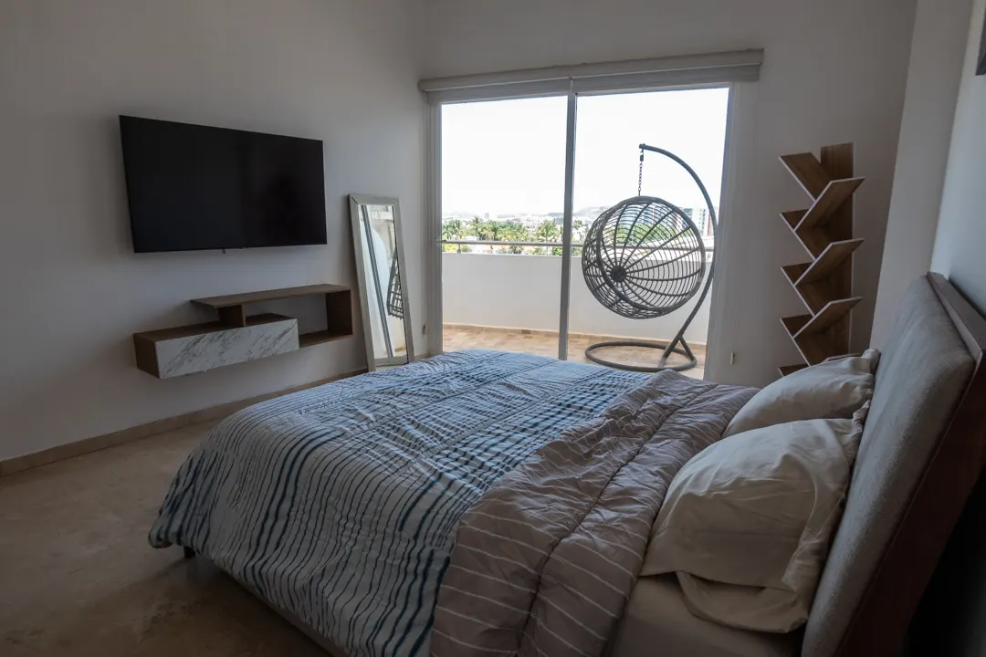 recamara con vista departamento renta marina