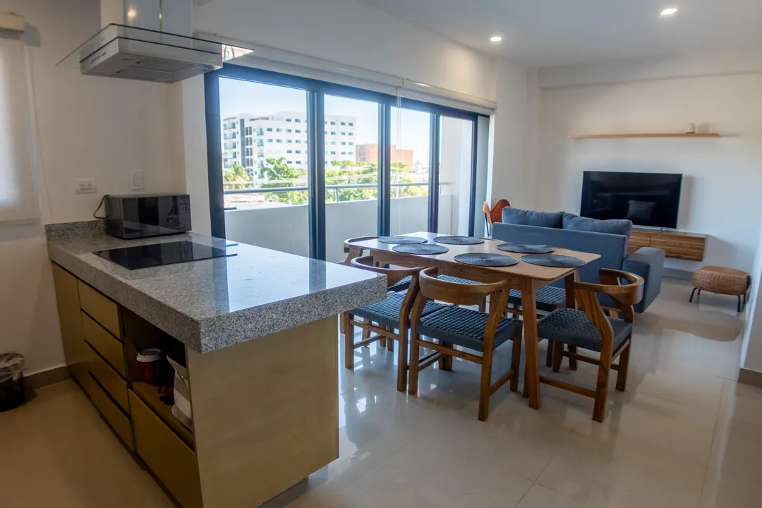 sala y comedor equipado departamento renta torre 5