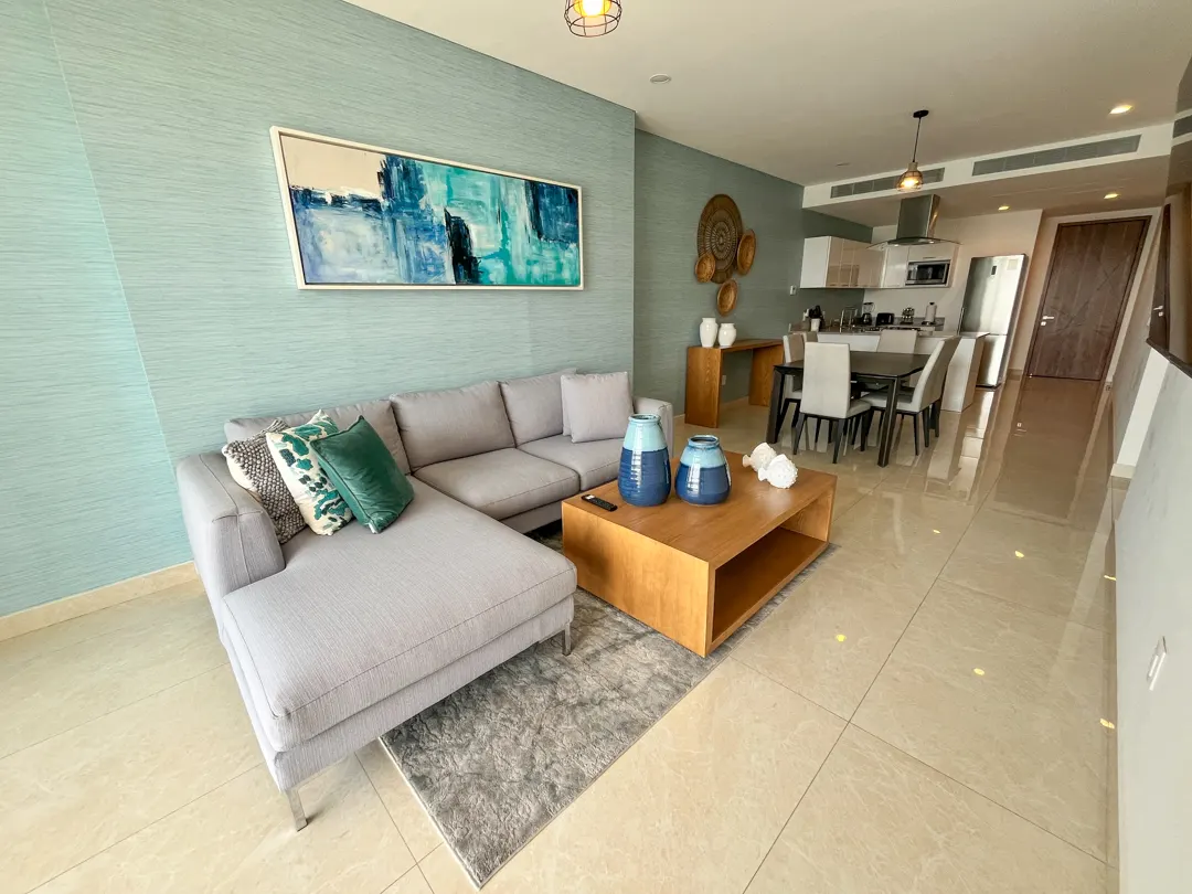 sala comedor y cocina departamento en venta camino al mar zona dorada