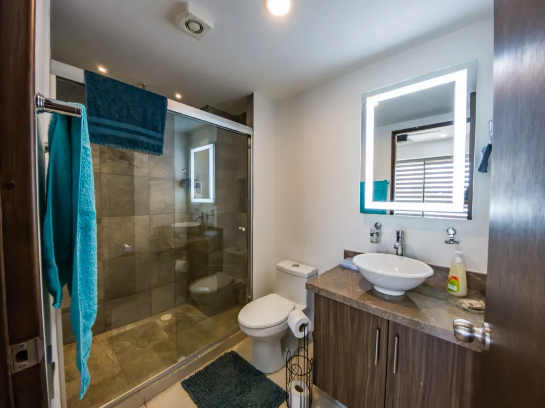 baño con regadera departamento venta torre baluarte