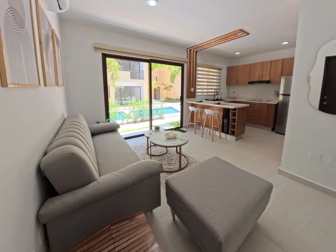 sala y cocina departamento renta oceana cerritos