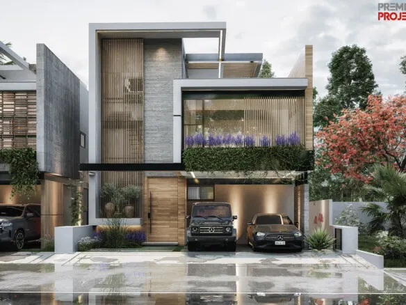 Fachada moderna casa en venta en marina