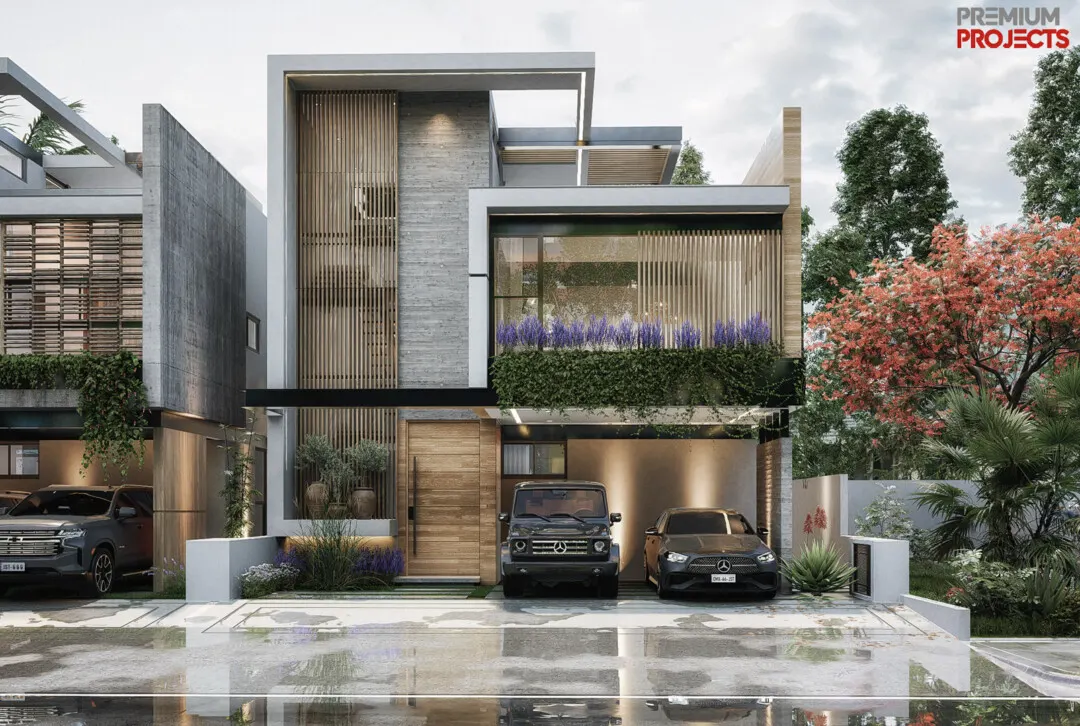 Fachada moderna casa en venta en marina