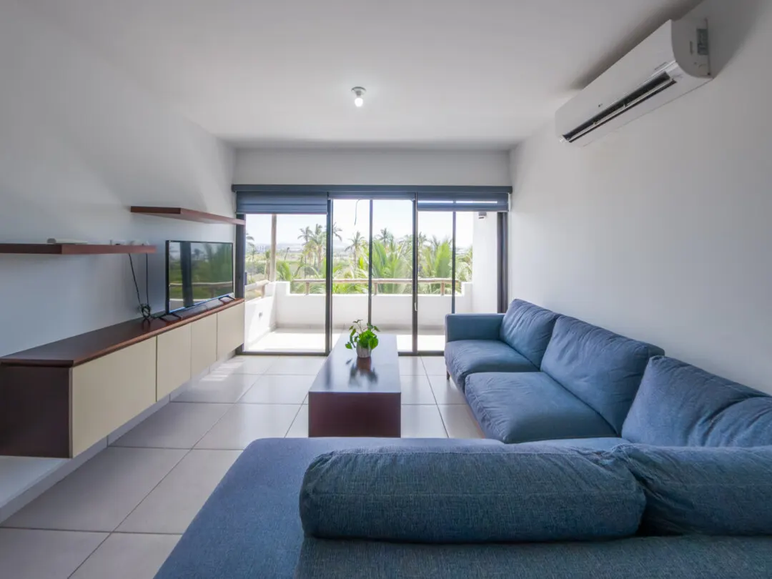 Sala departamento Palmilla Residencial Cerritos Mazatlán