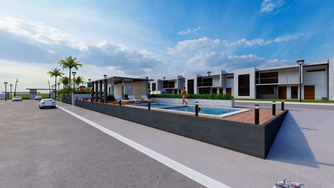 Terreno Palmar Ale (1) Casa club con alberca en El Palmar Residencial, fraccionamiento en Mazatlán