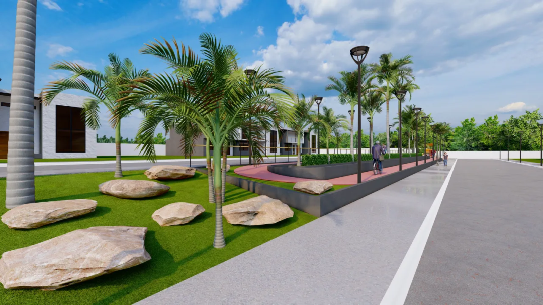 Terreno Palmar Ale (5) Áreas verdes y jardines del fraccionamiento El Palmar Residencial Coto 4