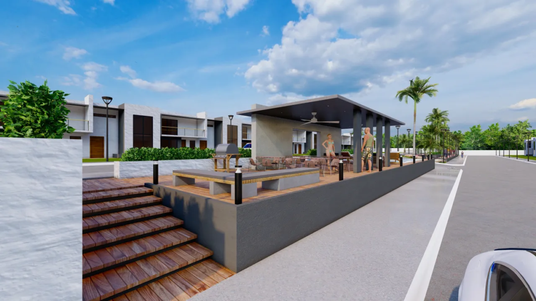 Terreno Palmar Ale Casa club con asadores en El Palmar Residencial, fraccionamiento en Mazatlán