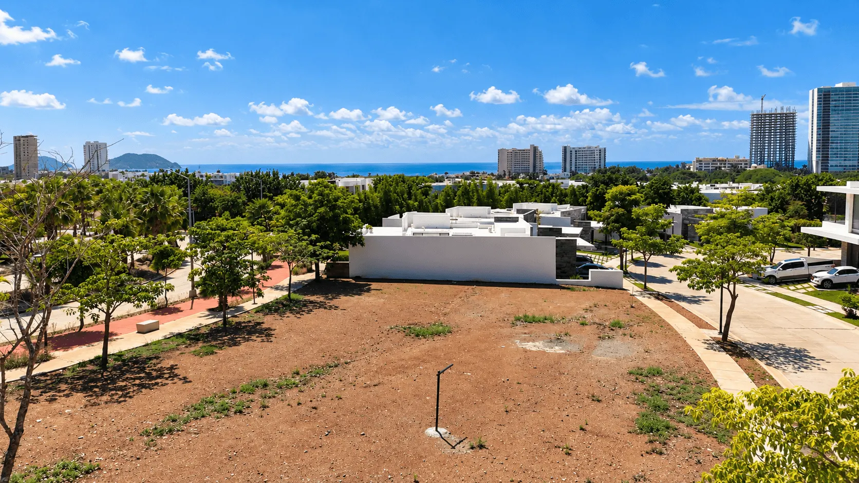 terreno-venta-el-cielo-parque-residencial-mazatlan-cerritos1 Terreno en venta en El Cielo Parque Residencial, Cerritos Mazatlán, con vista a las torres y al mar al fondo